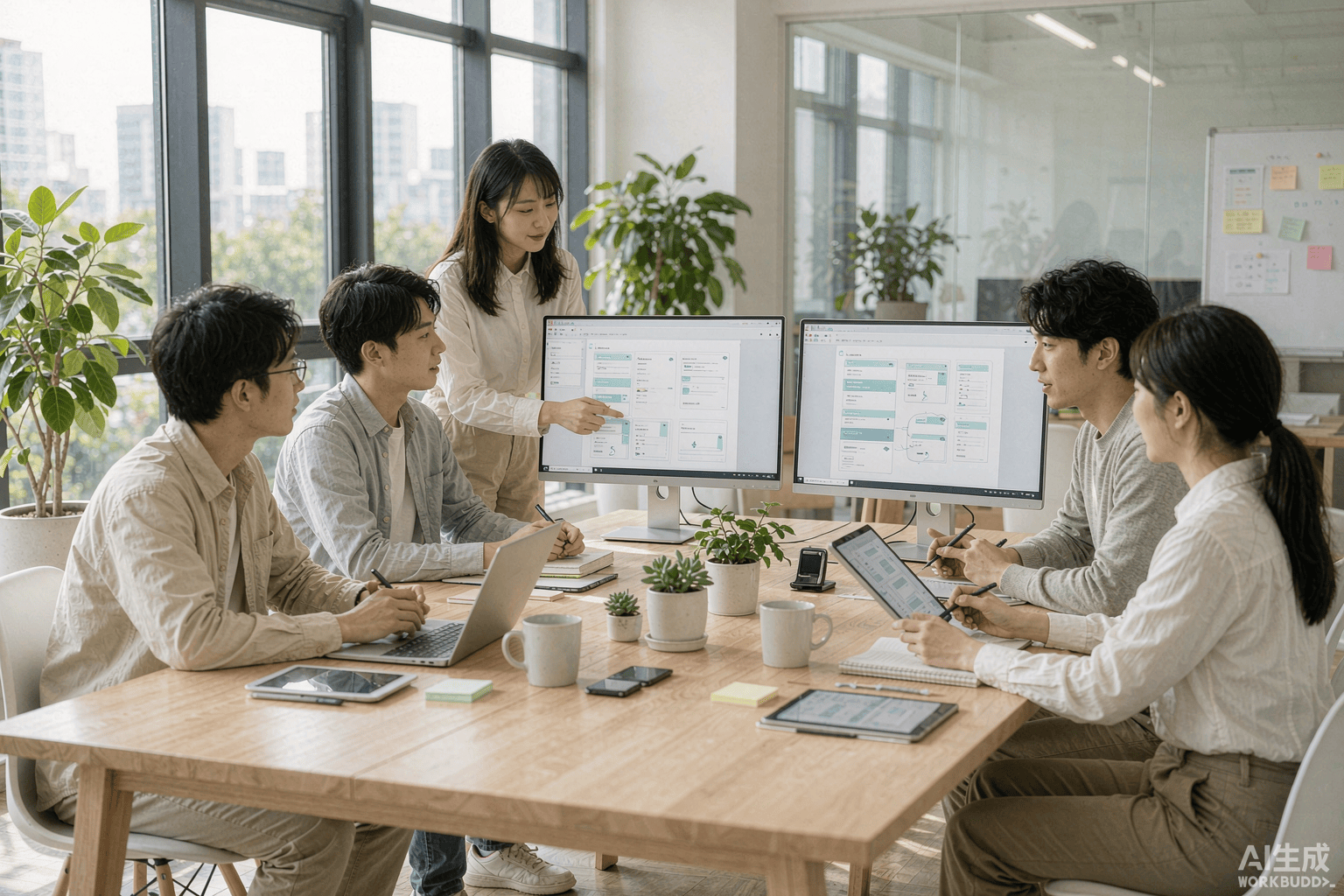 微程科技研发团队在评审小程序方案
